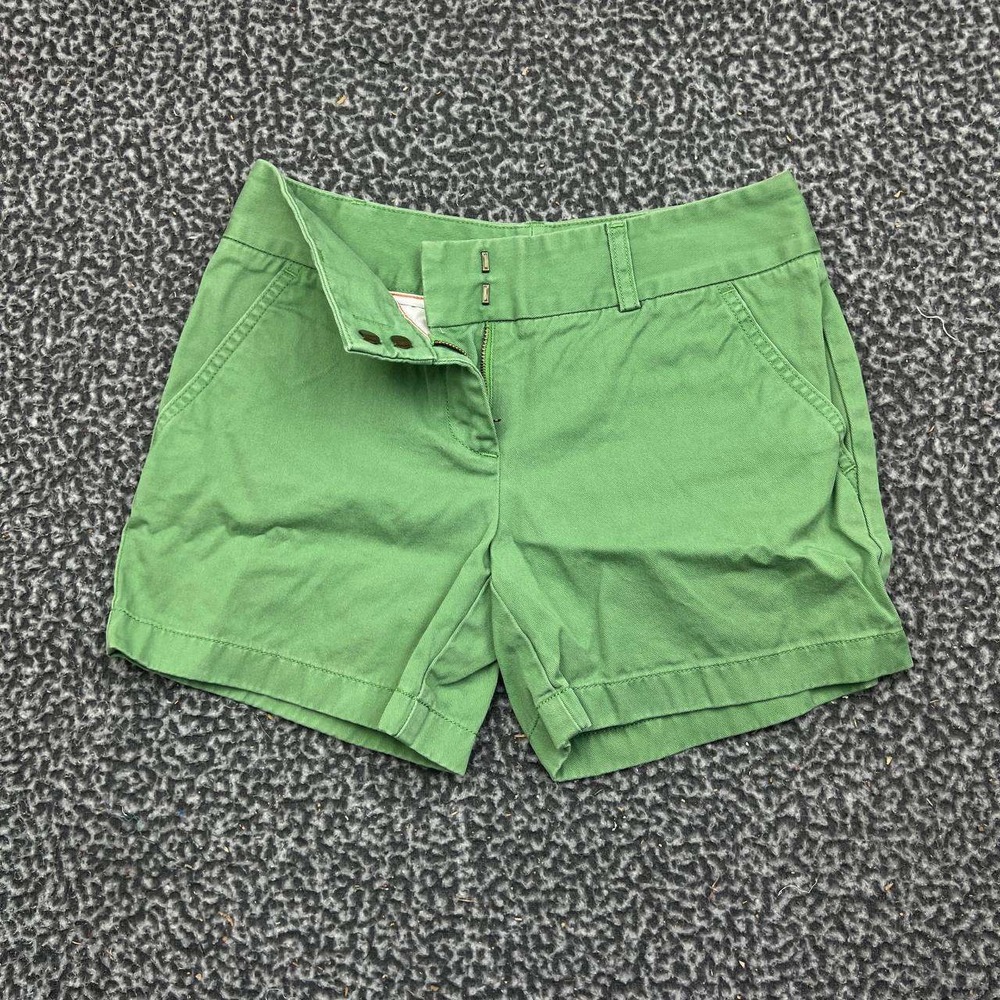 J. Crew Chino Shorts Women 0 Green City Fit Cotton Pocket Outdoor